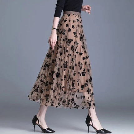 Mesh Floral Skirt  | Floral Skirt For Women | eShopLovers