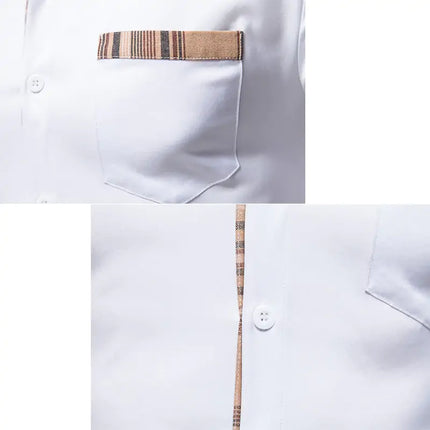 Chic Patchwork Men's Shirts