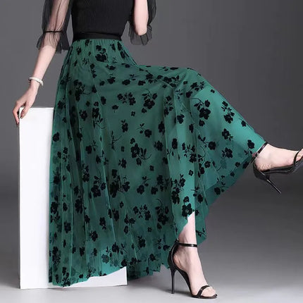 Mesh Floral Skirt For Women