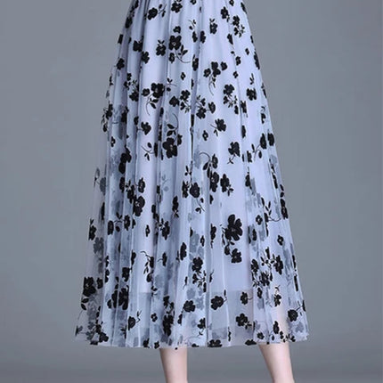 Mesh Floral Skirt For Women
