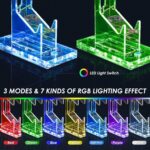 1738171842 OAPRIRE Controller Holder Headset Stand with Lights 3 Tier Acrylic Gaming Controller Stand for PS4 PS5 Xbox ONE Switch Universal Design Clear