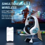 1738421004 BINNUNE Wireless Gaming Headset with Noise Cancelling Microphone for PC PS4 PS5 2.4G Wireless Bluetooth Gaming Headphones with Mic for Laptop Computer