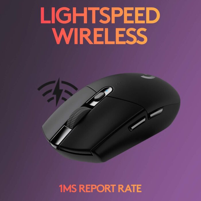 1738421051 Logitech G305 LIGHTSPEED Wireless Gaming Mouse Hero 12K Sensor 12000 DPI Lightweight 6 Programmable Buttons 250h Battery Life On Board Memory PCMac Black