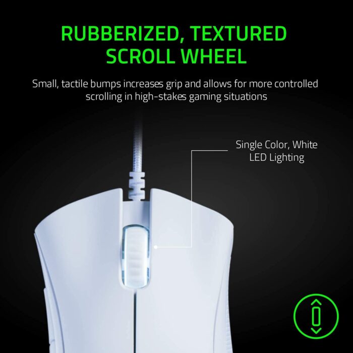 1738421260 Razer DeathAdder Essential Gaming Mouse 6400 DPI Optical Sensor 5 Programmable Buttons Mechanical Switches Rubber Side Grips Mercury White