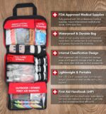 1738421414 330 Piece First Aid Kit Premium Waterproof Compact Trauma Medical Kits for Any Emergencies Ideal for Home Office Car Travel Outdoor Camping Hiking Boating Red