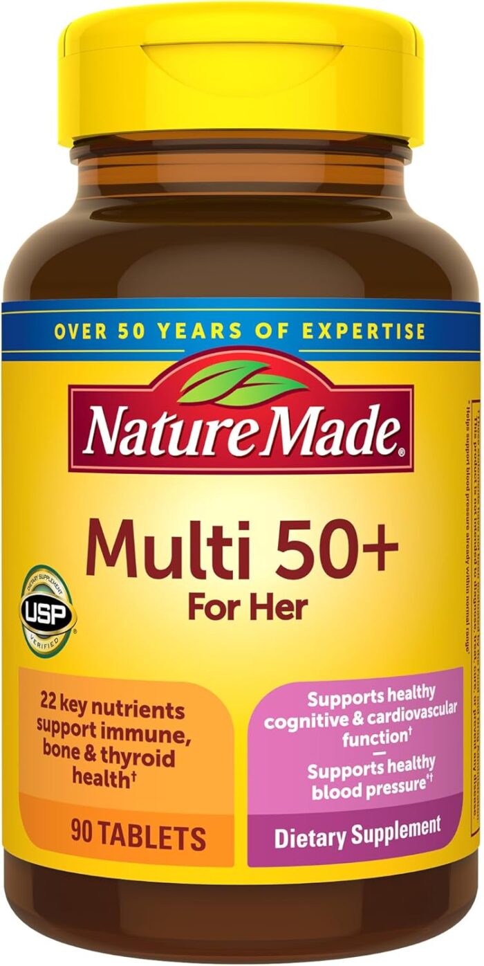 1738421461 Nature Made Multivitamin For Her 50 with No Iron Womens Multivitamin for Daily Nutritional Support Multivitamin for Women 90 Tablets 90 Day Supply