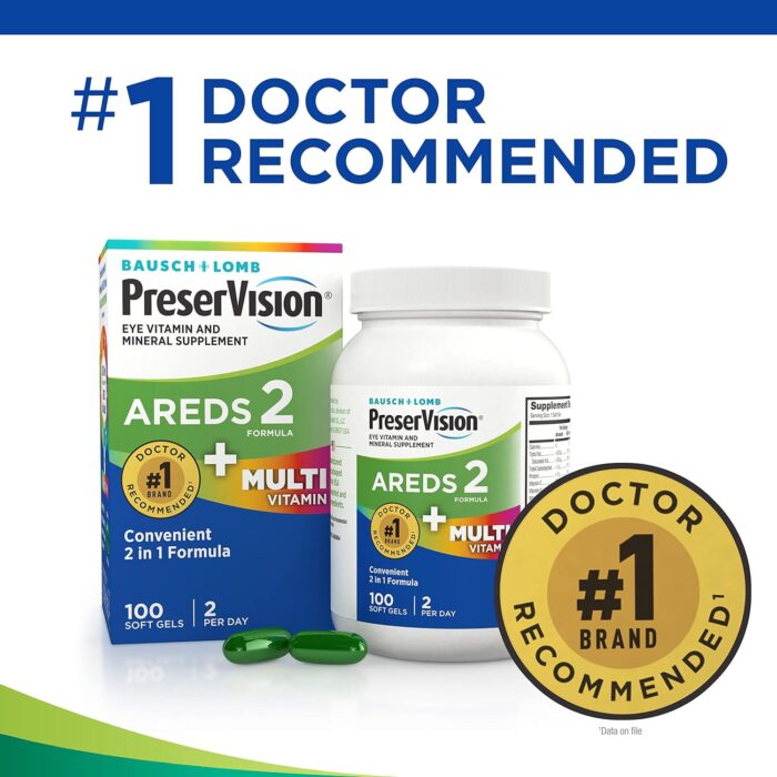 1738421559 PreserVision AREDS 2 Multivitamin 2 in 1 Eye Contains Vitamin C E Zinc Softgels Packaging May Vary 100 Count