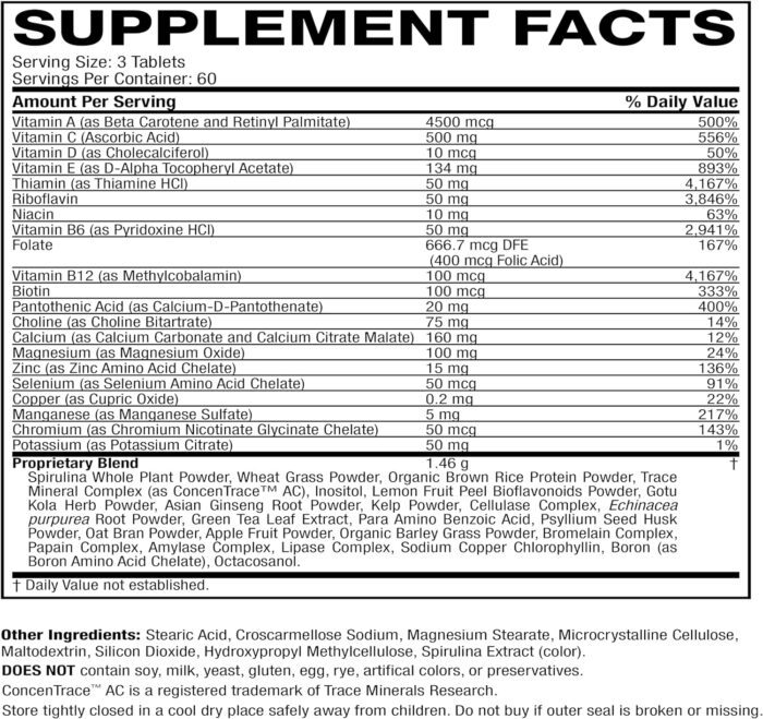 1738421618 Lifes Fortune Multivitamin All Natural Energy Source Supplying Whole Food Concentrates Antioxidants Amino Acids Enzymes Trace Minerals More 180 Count Pack of 1