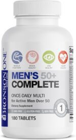 1738422113 Bronson ONE Daily Mens 50 Complete Multivitamin Multimineral 180 Tablets