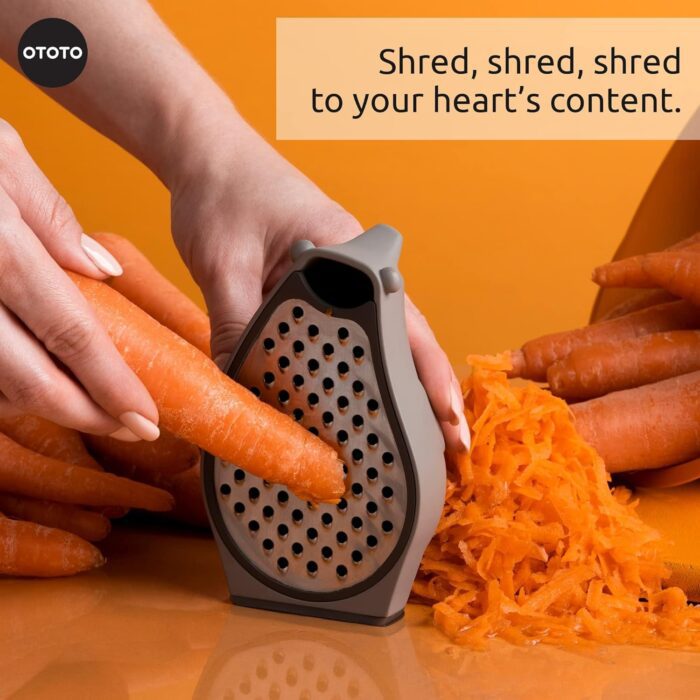 1738423919 OTOTO Barry The Bear Box Cheese Grater Compact Stainless Steel Grater Kitchen Grater Cheese Shredder Vegetable Grater Food Grater Shredder Fun Kitchen Gadget