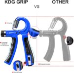 1738424285 KDG Hand Grip Strengthener 2 Pack Adjustable Resistance 10 130 lbs Forearm Exerciser，Grip Strength Trainer for Muscle Building and Injury Recovery for Athletes