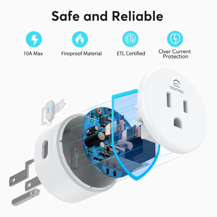 1738477965 EIGHTREE Smart Plug Smart Home WiFi Outlet Works with Alexa Google Home Smart Socket with Remote Control Timer Function 2.4GHz WiFi Only 4 Packs