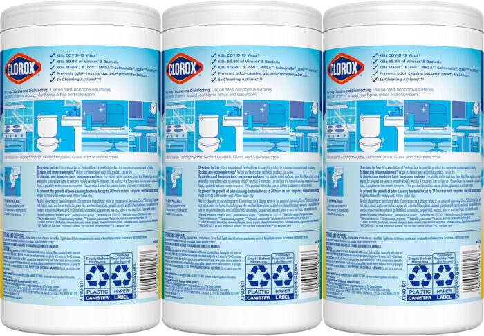 1738480193 Clorox Disinfecting Wipes Value Pack Household Essentials 75 Count Pack of 3 Package May Vary