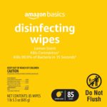 1738482377 Amazon Basics Disinfecting Wipes Lemon Fresh Scent SanitizesCleansDisinfectsDeodorizes 340 Count 4 Packs of 85