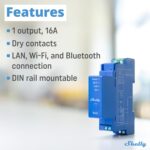 1738482378 Shelly Pro 1 WiFi Bluetooth 1 Channel Smart Relay Switch Home Automation Compatible with Alexa Google Home iOS Android App No Hub Required Remote Control Timer Schedule Dry Contacts