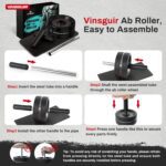 1738482420 VINSGUIR Ab Roller Wheel Abs Core Workout Equipment for Home Gym with Knee Pad Accessories Abdominal Wheel for Full body Strength Training