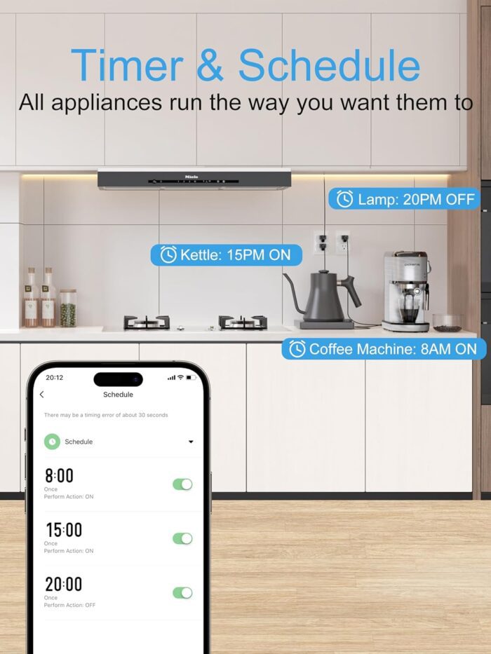 1738482966 EIGHTREE Mini Smart Plug 𝟭𝟱𝗔 Smart Plugs That Compatible with 𝗔𝗹𝗲𝘅𝗮 Google Home SmartThings No Hub Required，Smart Outlet with Remote Control Timer Schedule 2.4GHz WiFi Only 4 Packs