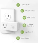 1738483022 BN LINK WiFi Heavy Duty Smart Plug Outlet No Hub Required with Timer Function White Compatible with Alexa and Google Assistant 2.4 Ghz Network Only 2 Pack