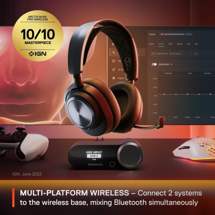 1738508061 SteelSeries Arctis Nova Pro Wireless Multi System Gaming Headset Premium Hi Fi Drivers Active Noise Cancellation Infinity Power System Stealth Retractable Mic PC PS5PS4 Switch Mobile