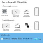 1738574510 Zwave Dimmer Plug 800 Series Dimmable Zwave Outlet Built in Repeater Range Extender Smart Dimmer Plug Need Z Wave Hub Required Compatible Smartthings Alexa and More FCC and ETL 200W