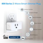 1738574512 Zwave Dimmer Plug 800 Series Dimmable Zwave Outlet Built in Repeater Range Extender Smart Dimmer Plug Need Z Wave Hub Required Compatible Smartthings Alexa and More FCC and ETL 200W