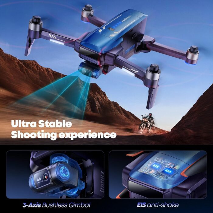 1738585801 V11PRO Drone with 8K Camera for Adults 3 Axis Gimbal Drone with 4K30fps Video 12 CMOS Sensor 80min Flight Time with 2 Batteries 6KM Video Transmission Quadcopter Professional Drone