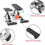 1738585804 Sunny Health Fitness Total Body 2 in 1 Stepper Machine Total Body Workout Adjustable Hydraulic Resistance Bands Non Slip Pedals w Optional Free SunnyFit App Enhanced Bluetooth Connectivity