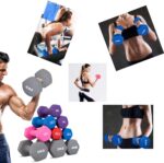 1738585850 Portzon Weights Dumbbells 10 Colors Options Compatible with Set of 2 Neoprene Dumbbells Set1 15 LB Anti Slip Anti roll Hex Shape