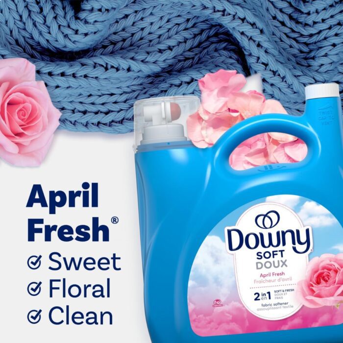 1738585876 Downy Fabric Softener Liquid April Fresh Scent 140 fl oz 190 Loads HE Compatible Downy Fabric Softener Liquid Fabric Softener Laundry