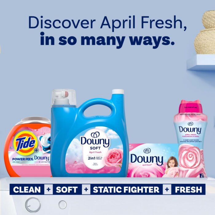 1738585891 Downy Fabric Softener Liquid April Fresh Scent 140 fl oz 190 Loads HE Compatible Downy Fabric Softener Liquid Fabric Softener Laundry