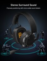 1738585896 SENZER SG500 Surround Sound Pro Gaming Headset with Noise Cancelling Microphone Soft Memory Foam Padding Portable Foldable Headphones for PC PS4 PS5 Xbox One Switch Black