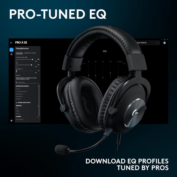 1738585912 Logitech G Pro X Se Wired Gaming Headset Blue Voce Detachable Boom Mic Dts 7.1 50 Mm Drivers Usb3.5mm Aux Usb Dac Included For Pc Xbox Ps5 Ps4 Black G Pro X Se Wired Gaming Headset.jpg