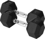 1738586165 Yes4All Chrome Grip Encased Hex Dumbbells – Hand Weights With Anti Slip 10 30 LBS Pair