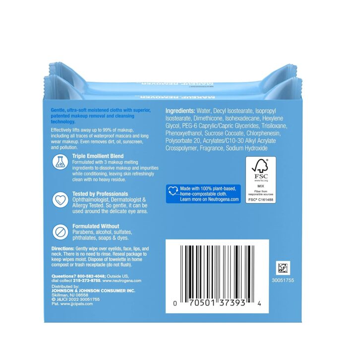 1738586176 Neutrogena Makeup Remover Wipes Ultra Soft Cleansing Facial Towelettes For Waterproof Makeup Alcohol Free Plant Based 50 Count 2 Packs Of 25.jpg