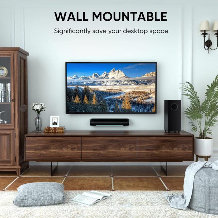 1738586256 Saiyin Sound Bars for TV with Subwoofer 2.1 Deep Bass Small Soundbar Monitor Speaker Home Theater Surround System PC Gaming BluetoothAUXOptical Connection Wall Mountable 17 inch