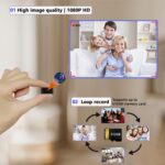 1738586339 Hidden Camera Mini Spy Camera 1080P Small Security Camera Tiny Portable Camera Covert Nanny Cam Indoor Home Office Security Cameras Night Vision Motion Detection Gravity Sensor Loop Record