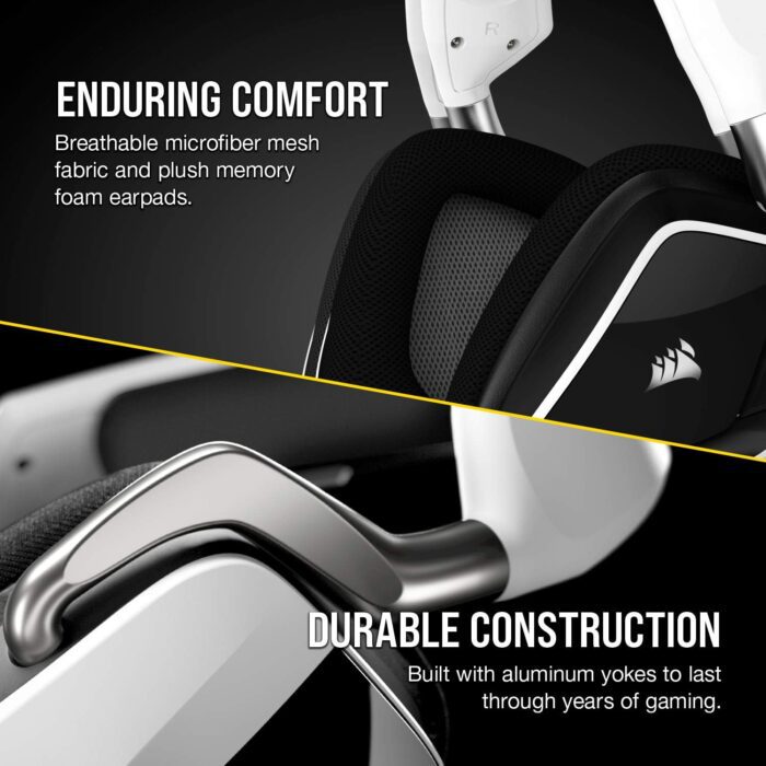 1738586566 Corsair VOID RGB ELITE Wireless Gaming Headset 7.1 Surround Sound Discord Certified iCUE Compatible PC Mac PS5 PS4 White