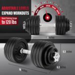 1738586647 Yes4All Old School Adjustable Dumbbell Set with Weight Plates Star Lock CollarsConnector 40lbs to 200lbs Adjustable Weight Plates Set