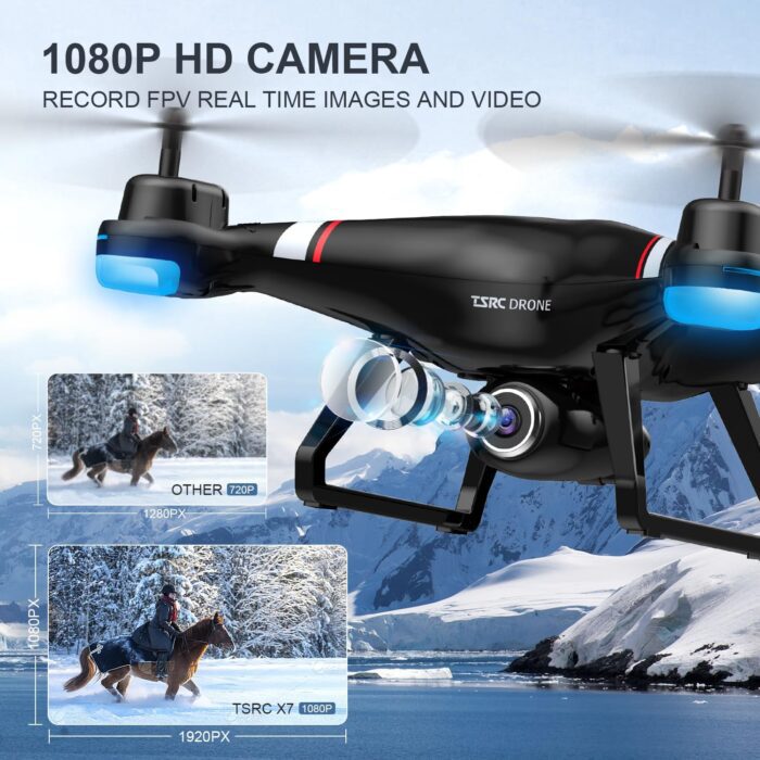 1738672703 TENSSENX GPS Drone with 1080P HD Camera for Adults and Kids 5G Transmission FPV Drone TSRC X7 RC Quadcopter with 2 Batteries Auto Return Follow Me Altitude Hold Easy for Beginners