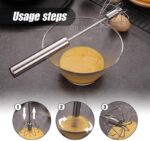 1738675196 Stainless Steel Semi Automatic Whisk 2024 New Stainless Steel Egg Whisk Hand Push Rotary Whisk Blender Hand Push Mixer Stirrer Tool for Cooking Kitchen Home Egg Milk 10in