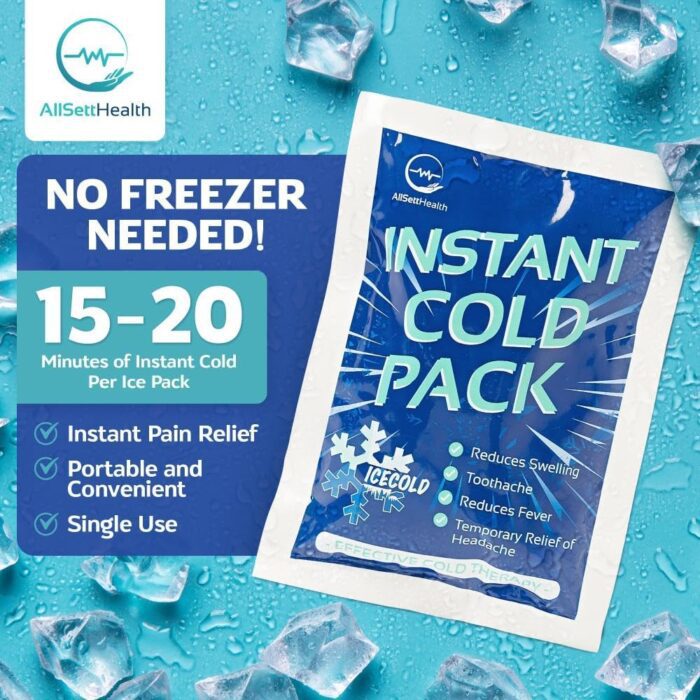 1738762822 25 Packs Instant Ice Cold Pack 6 x 4.5 Disposable Instant Ice Packs for Injuries Cold Compress Ice Pack for Pain Relief Swelling First Aid Toothache Athletes Outdoor Activities