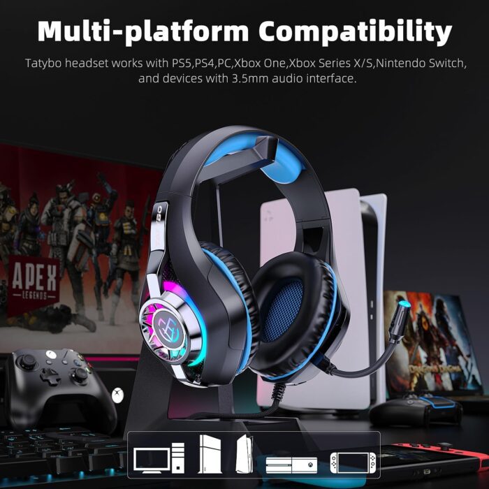 1738763311 Gaming Headset for PC Ps5 Switch Mobile Gaming Headphones for Nintendo with Noise Canceling Mic Deep Bass Stereo Sound