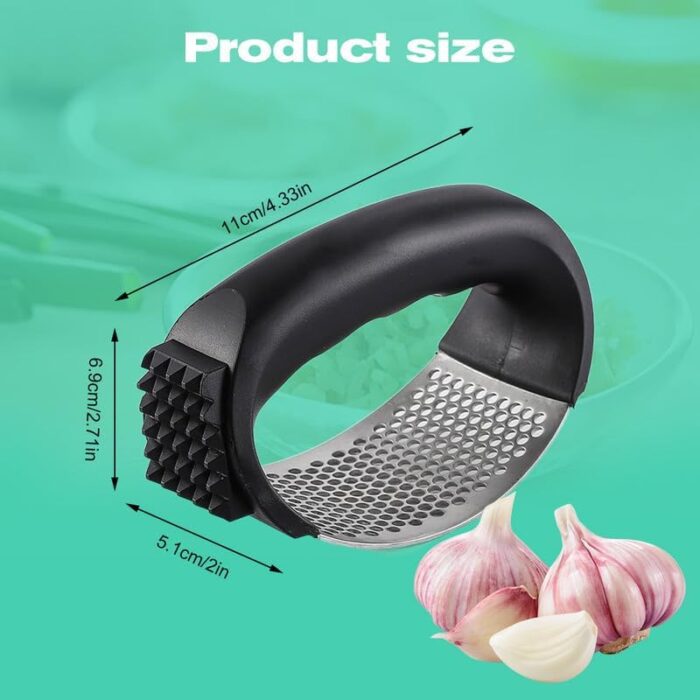 1738764121 Upgraded Garlic Press Rocker 2024 New Stainless Steel Garlic Presser Garlic Mincer Crusher Masher with Peeler and Cleaning Brush Garlic Chopper for Smash Garlic Kitchen Gadgets Tools