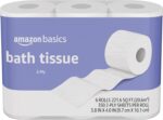 Amazon Basics 2 Ply Toilet Paper 6 Rolls 24 Regular Rolls 350 Sheets 1 Pack of 6 Unscented