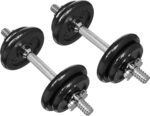 Amazon Basics Adjustable Dumbbell Hand Weight Set 38 Pounds Black