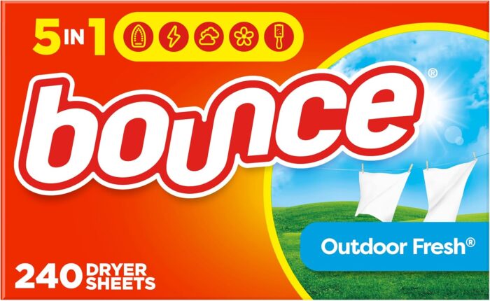 Bounce Dryer Sheets Laundry Fabric Softener Outdoor Fresh Scent 240 Count