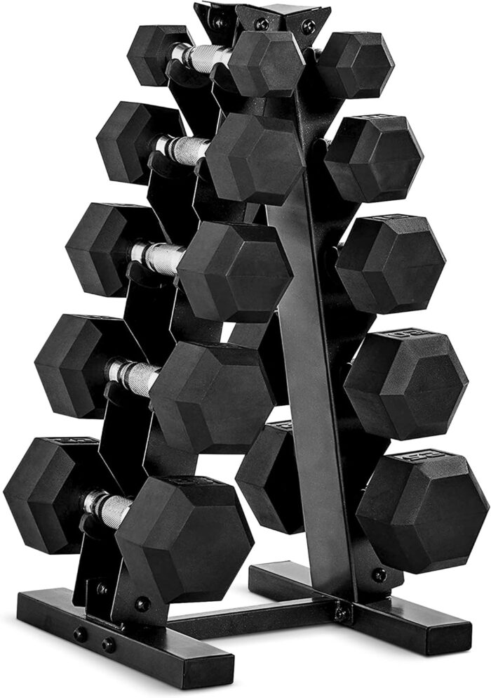 CAP Barbell Dumbbell Set with Rack Multiple Options in 150lbs and 210lbs