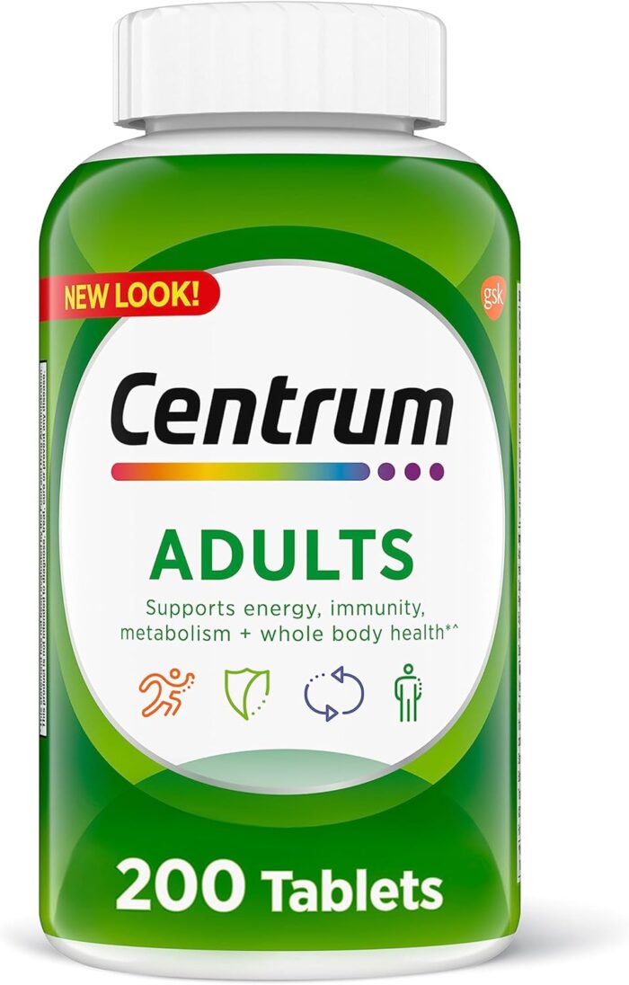 Centrum Adult MultivitaminMultimineral Supplement with Antioxidants Zinc Vitamin D3 and B Vitamins Gluten Free Non GMO Ingredients 200 Count