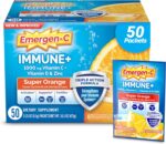 Emergen C Immune Triple Action Immune Support Powder BetaVia R 1000mg Vitamin C B Vitamins Vitamin D and Antioxidants Super Orange – 50 Count