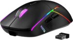 FFJ Wireless Gaming Mouse 24000 DPI Tri Mode BT5.3Type C Wired2.4G Wireless Mouse RGB 6 Programmable Buttons 75Hrs Battery Life Rechargeable Gamer Mouse for PC Laptop Mac PS5 Xbox Black